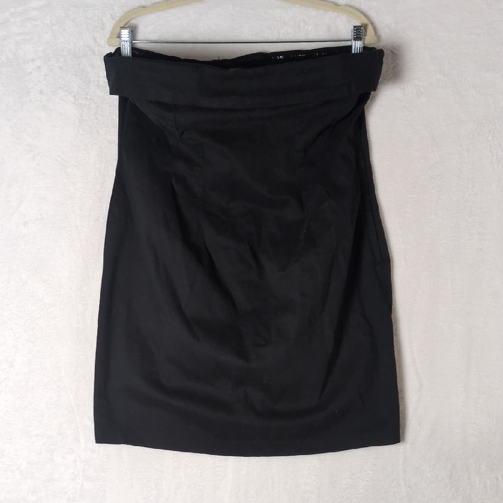 Wild Fable Junior's Black Lace‎ Up Strapless Sexy Mini Dress Size L